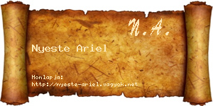 Nyeste Ariel névjegykártya